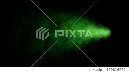 Vibrant green smoke cloud on transparent background isolated for digital effects overlays and creative design elements 130816632
