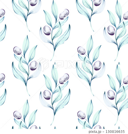 Olives and olive oil seamless pattern background wallpaper inspired by Italian cuisine and nature showcasing the beauty of nutritious food 130816635