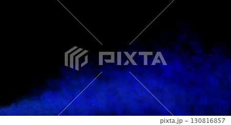 Blue fog or smoke on transparent background, toxic mist or vapor cloud template, realistic mockup for visual effects and scenes 130816857