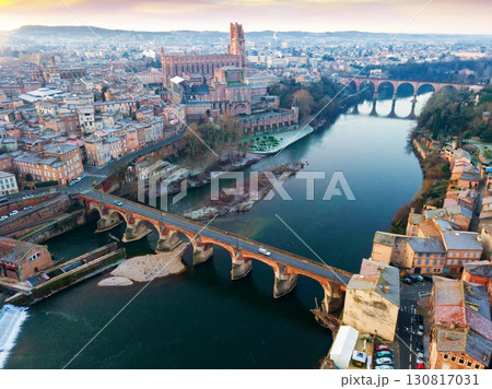 The ancient city of Albi in the south of France. View from above 130817031