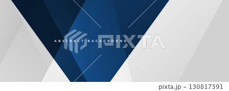 White and blue modern abstract background wide banner with geometric shapes. 130817391
