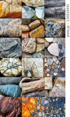 Stones rocks close-up textures various colorful natural cracks layers outdoor Stones rocks close-up textures various colorful natural cracks layers outdoor 130818445