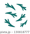 Fir twigs set. Vector illustration for holiday cards, winter designs and seasonal branding. Winter holiday evergreen decoration, spruce or pine tree elements. 130818777