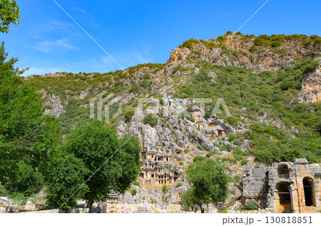 Ancient Lycian Rock Tombs in Myra, Turkey 130818851
