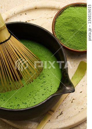 Traditional Matcha Preparation. A traditional matcha tea ceremony setup 130819015