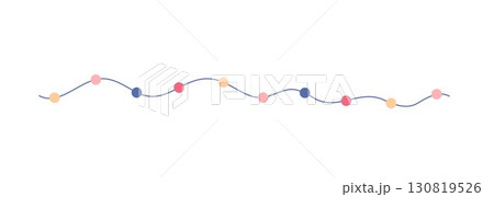 Christmas colorful multicolored lights curly string garland simple doodle hand drawn vector illustration, flat style cartoon image for winter New Year holiday, birthday events design 130819526
