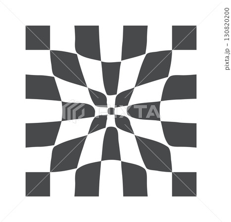 Checkered square psychedelic wavy form 130820200