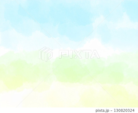 青　緑　グラデーション　水彩風　抽象背景　テクスチャ　素材 130820324