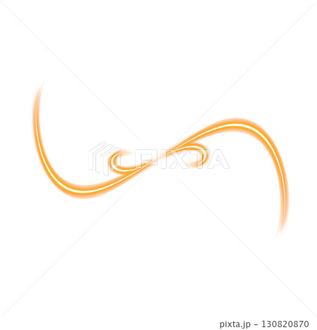 透明背景のオレンジ色の装飾カーブライン 130820870