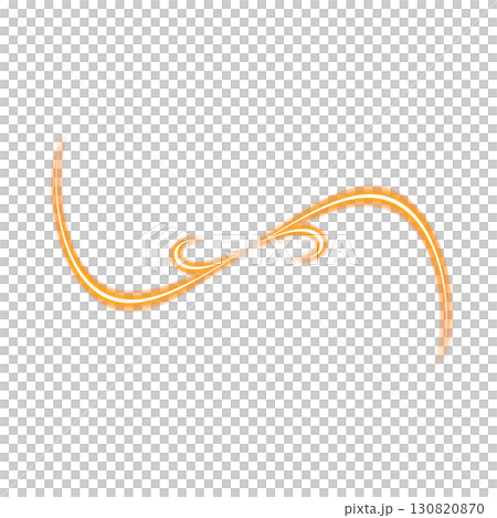 透明背景のオレンジ色の装飾カーブライン 130820870