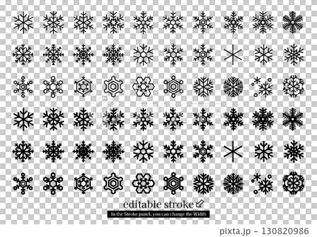 雪花圖示集（可編輯描邊） 130820986