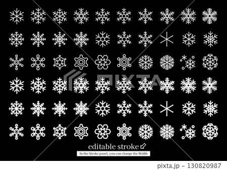 雪の結晶アイコンセット (編集可能なストローク) 130820987