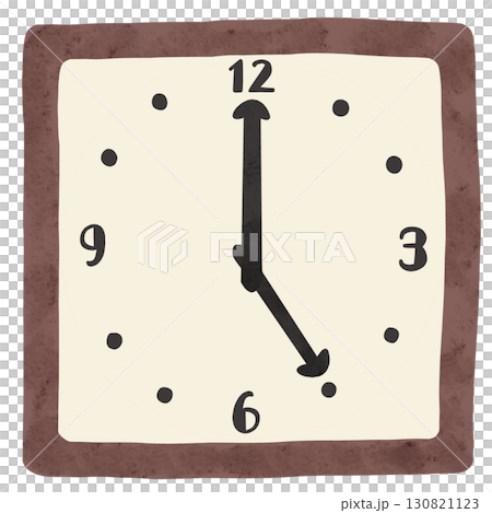 簡單的時鐘在5點鐘方向水彩手繪插畫 130821123