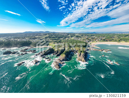 空撮「青森県」海側から種差海岸を撮影 八戸市 パノラマ 空撮「青森県」海側から種差海岸を撮影 八戸市 パノラマ 130821159