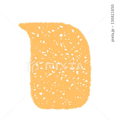 Fluid chalk speech balloon in hand drawn scribble style forms a rectangle message bubble. Soft orange color and graphic texture create a modern comment concept for creative communication or 130821850