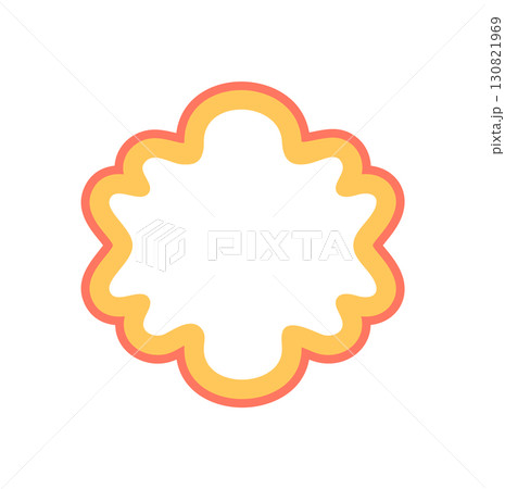 Groovy retro wavy outline bubble frame. Abstract cartoon border with organic shape and playful y2k style. Colorful graphic background for trendy pop creative design. 130821969