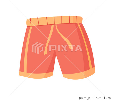 Flat colorful active pants for sport, gym, and fitness. Ideal sportswear for workout, training, and exercise. Essential clothes equipment healthy lifestyle dynamic activities. 130821970