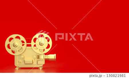 The Gold camera for cinema or entertainment concept 3d Rendering 130821981