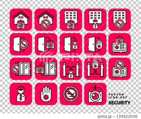 Security (crime prevention) vector icon set 130822036