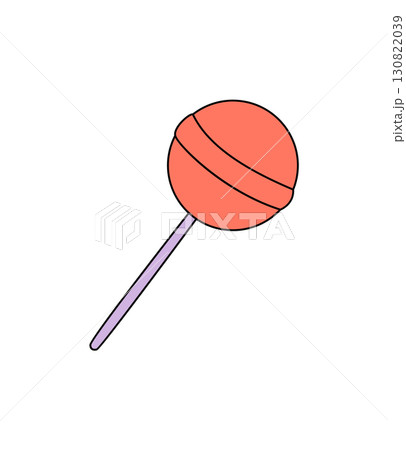 Groovy retro lollipop sticker in pink with cute and funky candy style. Sweet and pop y2k flavor adds a groovy element, perfect for modern playful themes or stylish sticker collections. Groovy retro lollipop sticker in pink with cute and funky candy style. Sweet and pop y2k flavor adds a groovy element, perfect for modern playful themes or stylish sticker collections. 130822039