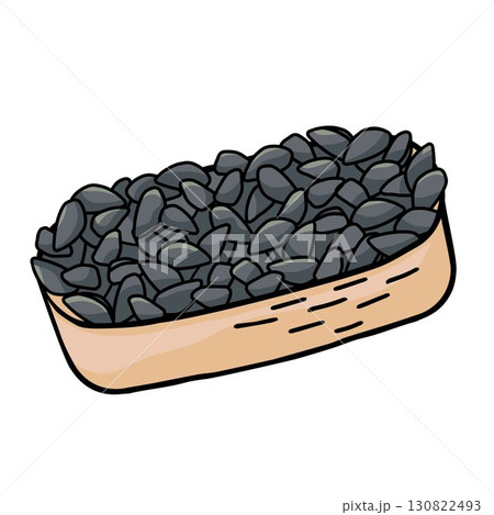 mussels in a basket outline color vector illustration mussels in a basket outline color vector illustration 130822493