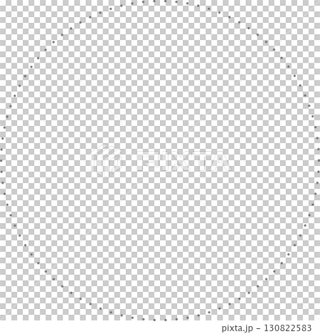 シンプルなグレーの円のフレーム。丸いドットの破線で描かれている。広いテキストスペース シンプルなグレーの円のフレーム。丸いドットの破線で描かれている。広いテキストスペース 130822583