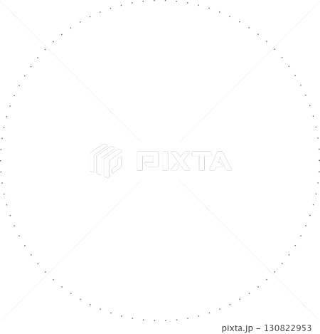 シンプルな正円のアイコン。グレー。丸いドットの破線。シンプルで使いやすい。 130822953