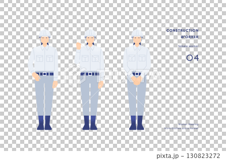 Female site supervisor Construction and manufacturing staff working wearing helmets 130823272