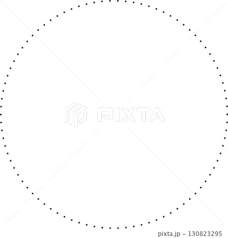シンプルな円のサークルフレーム。黒のドットで描かれた正円。広いテキストスペースで使いやすい。 130823295