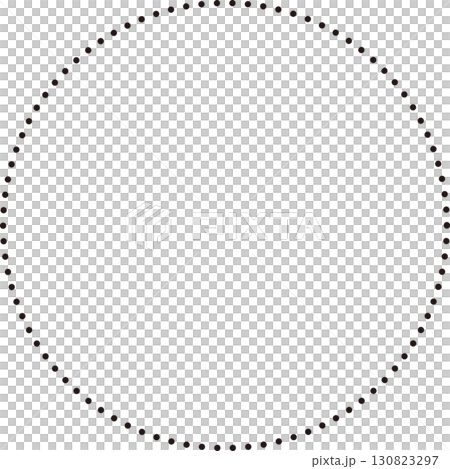 シンプルな円のサークルフレーム。黒のドットで描かれた正円。広いテキストスペースで使いやすい。 130823297