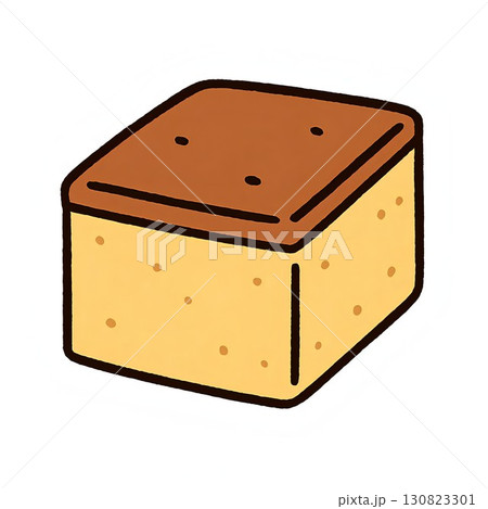 手描き風カステラのイラストアイコン 130823301