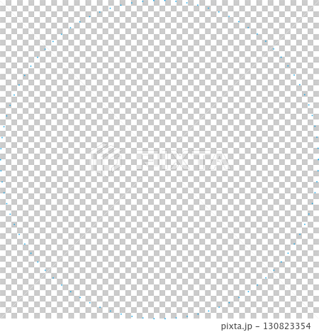 青い正円のフレーム。ドットで描かれた破線。シンプルで広いテキストスペース。 青い正円のフレーム。ドットで描かれた破線。シンプルで広いテキストスペース。 130823354