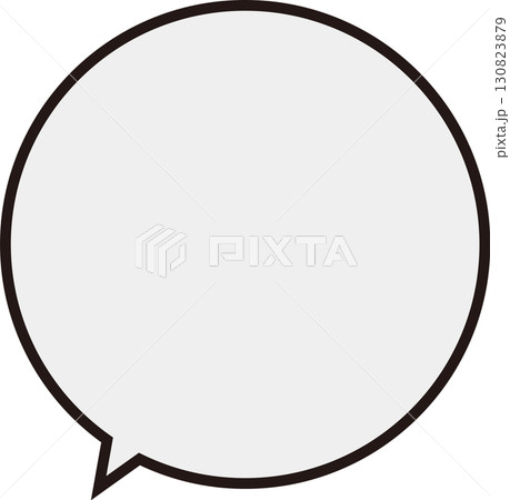 太い黒枠の線に、グレーのテキストスペースの吹き出し。シンプルで使いやすい。 130823879