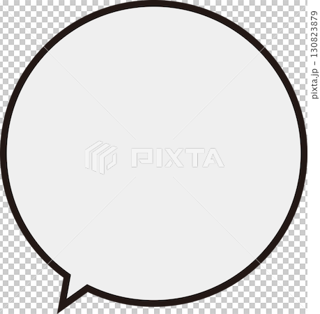 太い黒枠の線に、グレーのテキストスペースの吹き出し。シンプルで使いやすい。 130823879
