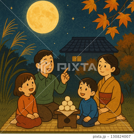 家族でお月見 130824007