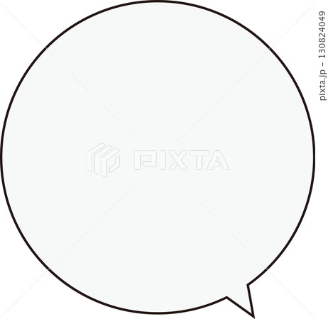 黒枠の線に、グレーのテキストスペースの吹き出し。シンプルで使いやすい。 130824049