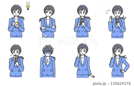 スーツのOLさん(上半身・シンプル)セット3 スーツのOLさん(上半身・シンプル)セット3 130824178