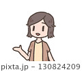 案内するポーズの若い女性 130824209