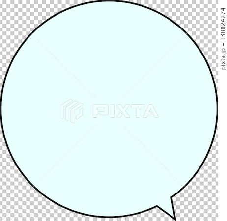 A simple round speech bubble with a black frame. The text space is mint green. Ample text space. 130824274