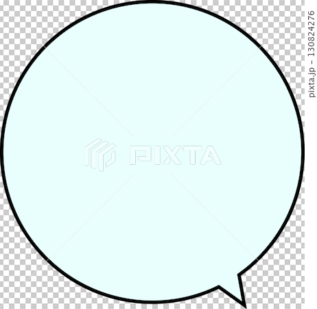 一個簡單的圓形對話框，黑色邊框。文字區域為薄荷綠。文字空間充足。 130824276