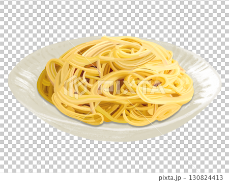 ゆでパスタ（皿付き） 130824413