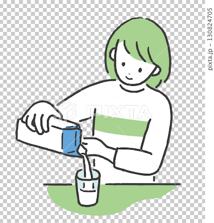 Woman pouring milk Woman pouring milk 130824705