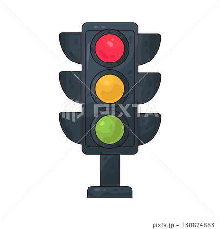illustration of traffic light 130824883