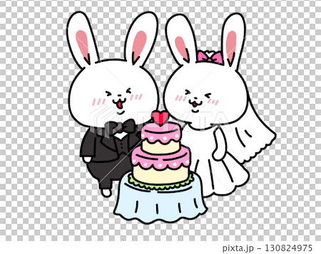 切蛋糕 新婚快樂 兔子 130824975