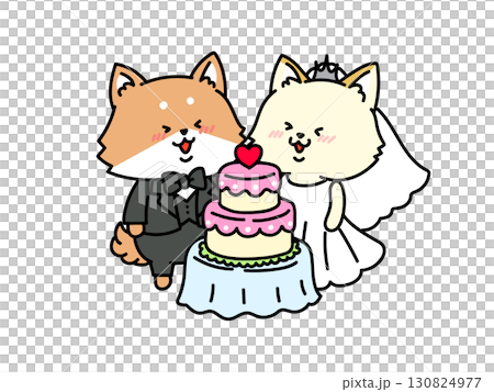 切蛋糕 祝新婚快樂 柴犬 130824977