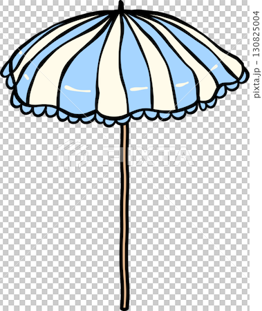 Striped Beach Umbrella Blue and White Hand Drawn, Fisherman Aesthetic Striped Beach Umbrella Blue and White Hand Drawn, Fisherman Aesthetic 130825004