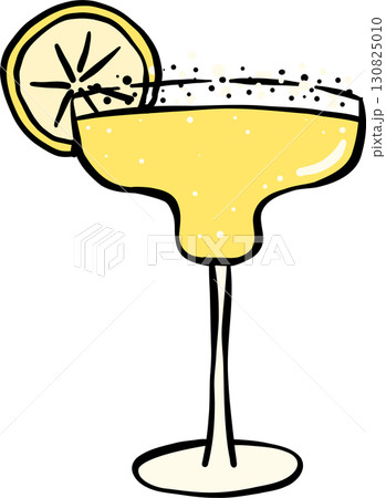 Margarita Cocktail with Lemon Slice Hand Drawn, Fisherman Aesthetic 130825010