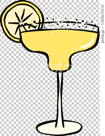 Margarita Cocktail with Lemon Slice Hand Drawn, Fisherman Aesthetic 130825010