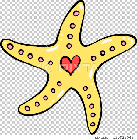 Cute Starfish with Heart  Hand Drawn, Pastel Fisherman Aesthetic 130825045