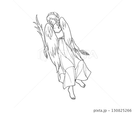 おとめ座の人物の線画イラスト 130825266
